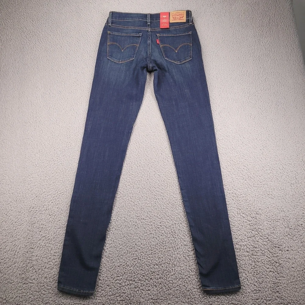 LEVIS 710 Jeans Size 28L 6 Long Super Skinny Mid Rise Dark Wash Denim NEW